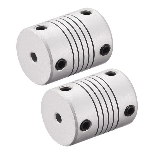 3mm a 6mm Alluminio Lega Albero Accoppiamento Motore Connettore L25xD19,2pz