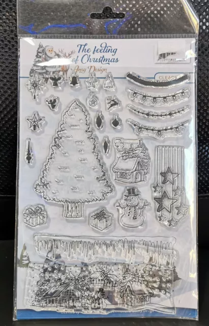 Brand New. Amy Design Clear Stamp - The Feeling Of Christmas