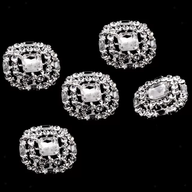 5x Boutons à tige ronde en strass brillant Boutons à coudre Décor de mariage