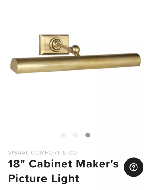 18” Cabinet Maker’s Picture Light in Hand-Rubbed Antique Brass by Visual Comfort