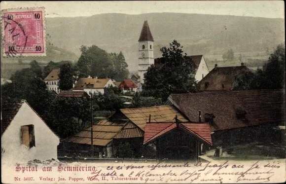 Ak Spital am Semmering Steiermark, Blick auf den Ort - 10714936