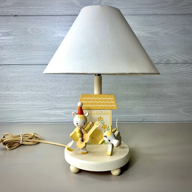 Vintage "Hey Diddle Diddle" Nursery Plastics Inc. Night Light Table Lamp
