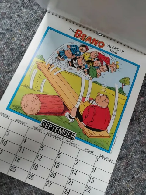 vintage/classic THE BEANO CALENDAR 1990. COMIC with ENVELOPE PACKAGING. 3