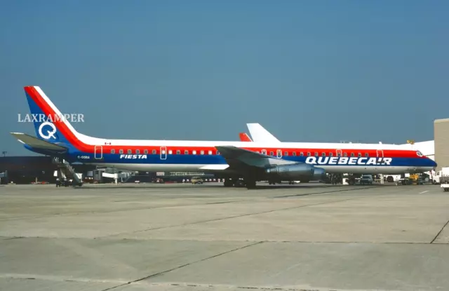 Original 35mm Slide QUEBECAIR McDonnell Douglas DC-8-63 C-GQBA Cn46155 LN528 707