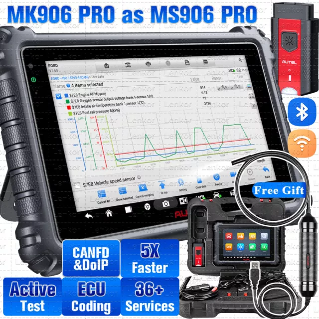2024 Autel MaxiSys MK906 Pro ECU Key Coding Full System Diagnostic Scanner Tool