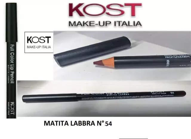 2 Pezzi Kost Make Up Italia N°54 MATITA LABBRA Marrone Full Color Lip Pencil