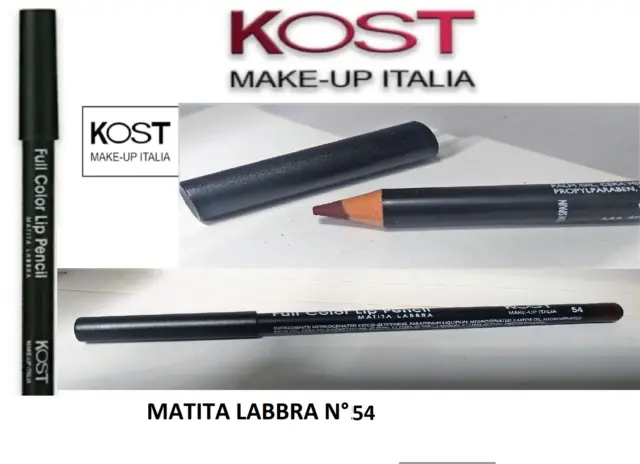 3 Pezzi Kost Make Up Italia N°54 MATITA LABBRA Marrone Full Color Lip Pencil