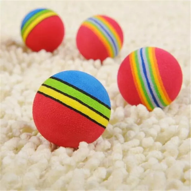 Pet Toys Rainbow Color Bite Balls Pet Dog Cat Puppy Chew Toys Durable Molar Tool