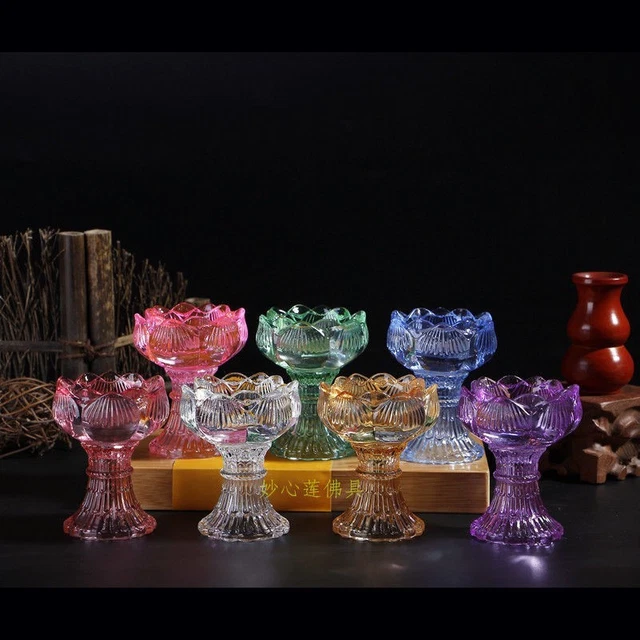 Porte-bougie Fleur De Lotus En Verre Cristal - Décoration Maison Art Nouveau