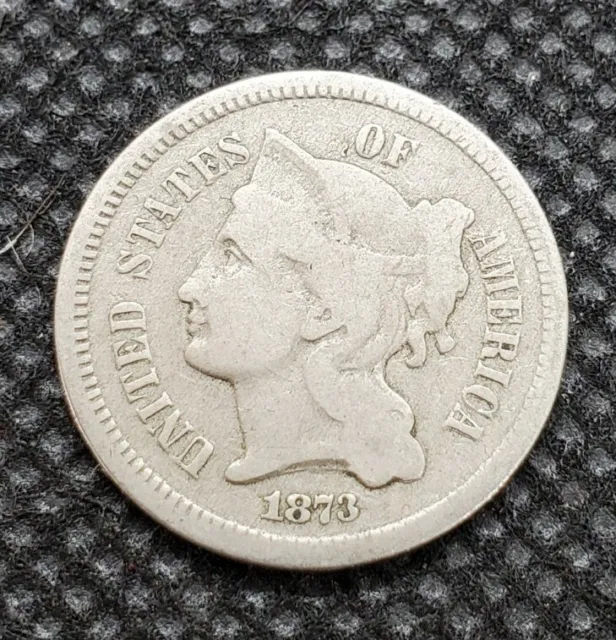 1873 (Open 3) Three Cent Nickel | GOOD