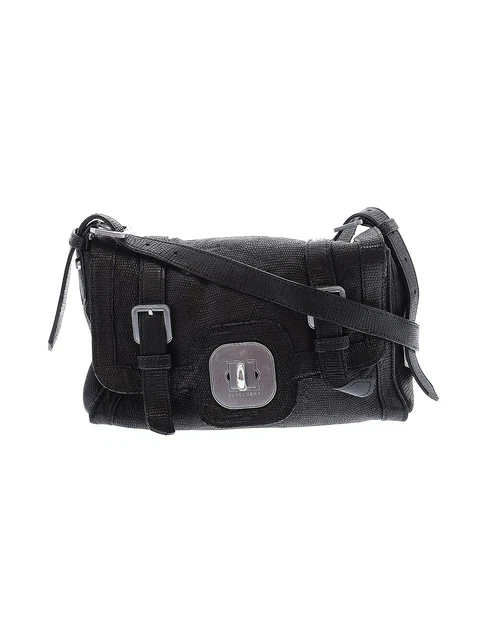 Longchamp Women Black Leather Crossbody Bag One Size