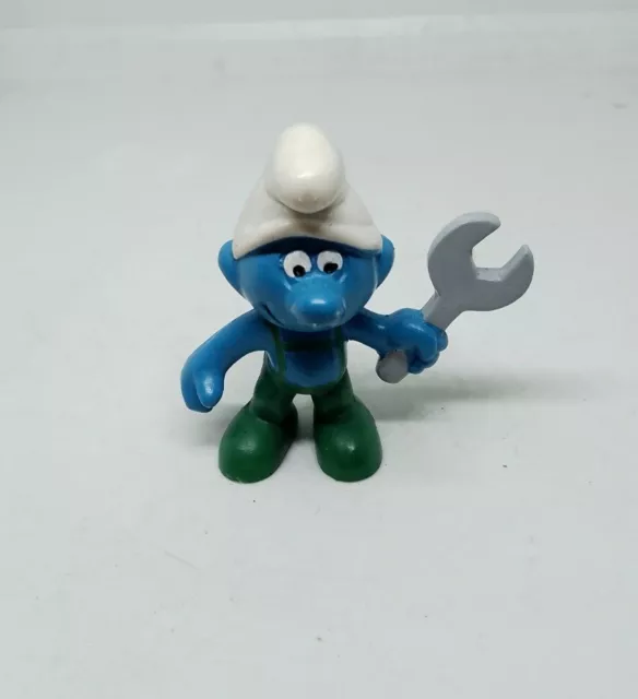 Vintage Mechanic Smurf Peyo Schleich Toy Figure 1970s