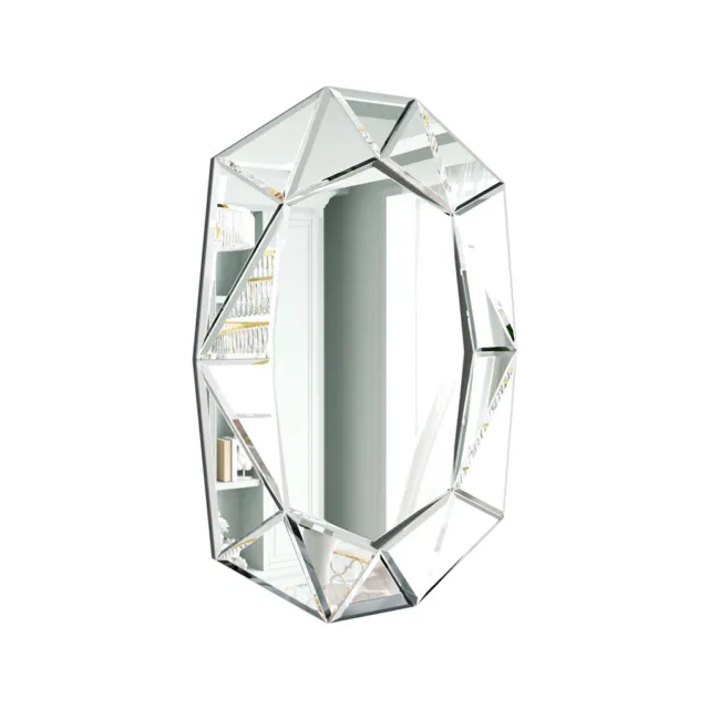 Luxus Hängespiegel Wandspiegel Flurspiegel Dekospiegel Diamant-Design 100x72cm
