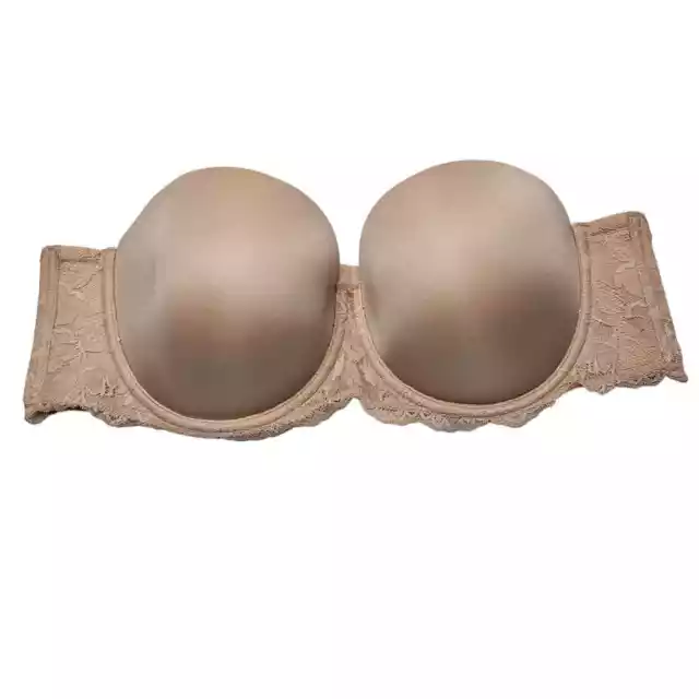 TORRID CURVE WOMEN Bra 40H Nude Tan Push Up Strapless Lightly Lined Smooth  $31.50 - PicClick