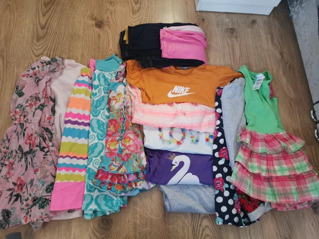 Pacchetto abiti top leggings 18 articoli per bambina 4-5 anni primavera/estate