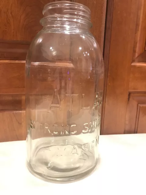 Vintage Collectible 9" Atlas Strong Shoulder Mason Jar Small Mouth 2 3/4"