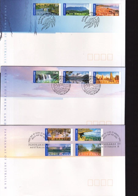 5 x FDC's Panorama of Australia - International Post.