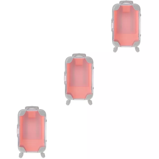 3 piezas maletas de plástico rosa para pestañas postizas contenedor de plástico de viaje