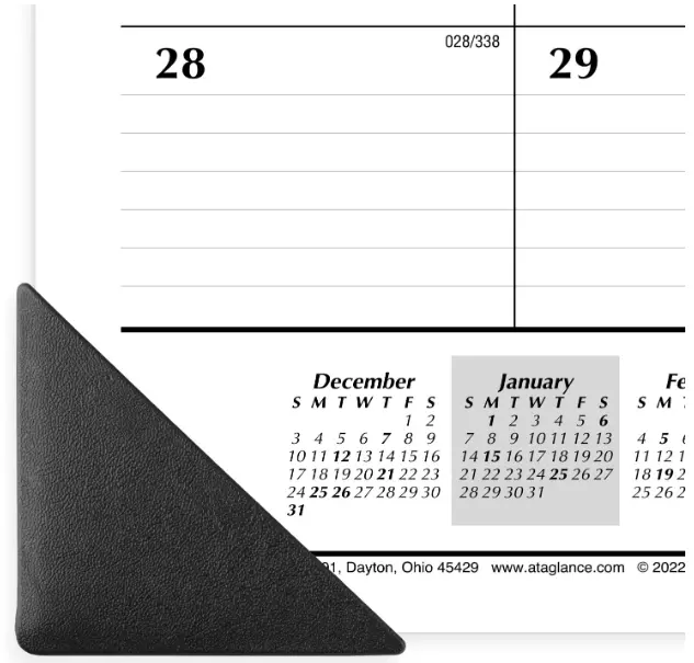 ATAGLANCE 2025 DESK Calendar,Desk Pad 213/4"x17"Large Ruled Blocks