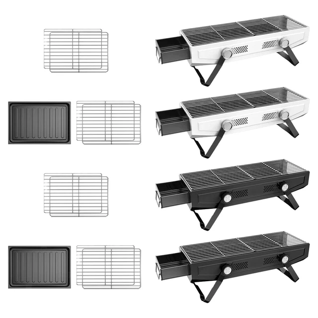 BBQ Grill Holzkohleofen Tragbarer faltbarer Grill für Garten-Außenterrasse