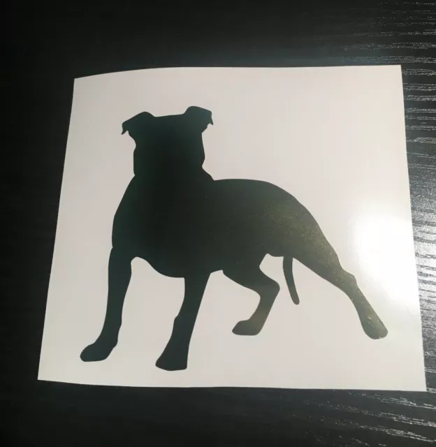 American Staffy Car Window Decal 100mmW Gold