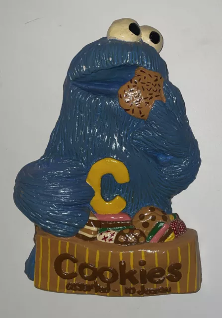 Vintage 1970's Sesame Street Cookie Monster Cookies Hand Painted Ceramic Sign