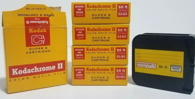 Lote de películas vintage Kodachrome 2 colores para exteriores e interiores tipo A 50 pies por