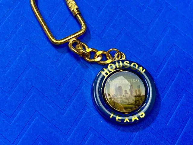 Vintage Texas Houston cityscape Key Chain Souvenir KeyChain Key Ring