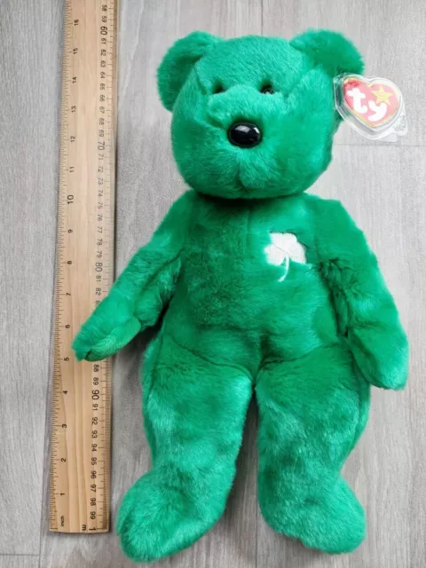 Ty Beanie Buddy Erin The Irish Bear 14" New With Tags And Plastic Protector 2