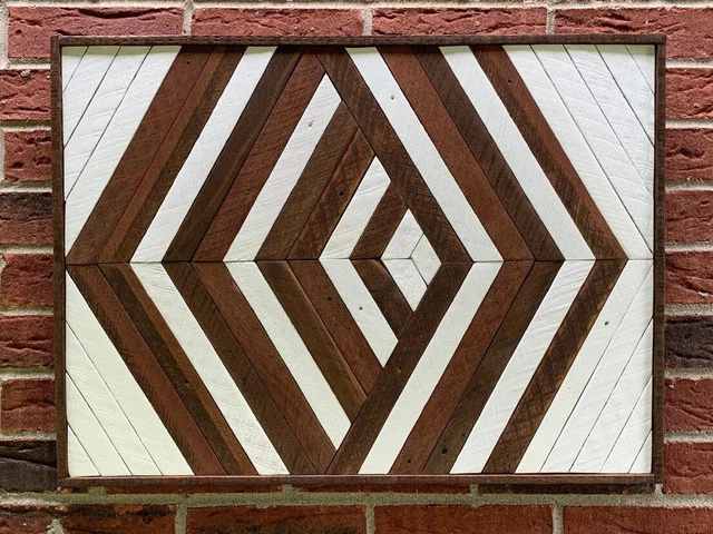 Reclaimed wood wall art, rustic, handmade. wood mosiac