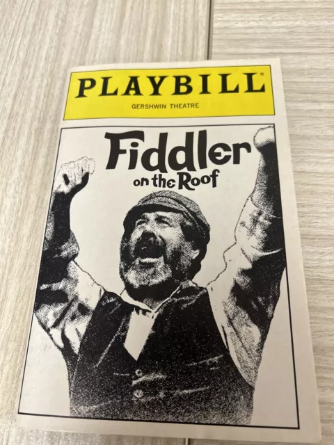Playbill ‘Fiddler on the Roof’ Starring Topol May 1991 Gershwin Theatre