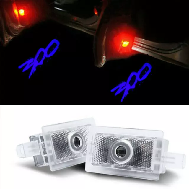 2x HD Blue 300 Ghost LED Door Shadow Projector lights For Chrysler 300 2005-up