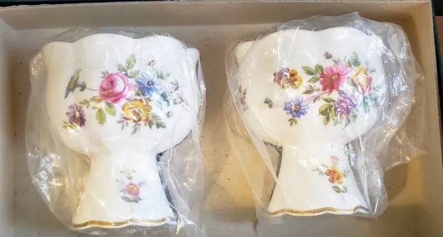 MINTON  English Bone China  Marlow Candlestick Candle Holders Rare New Orig Box 3