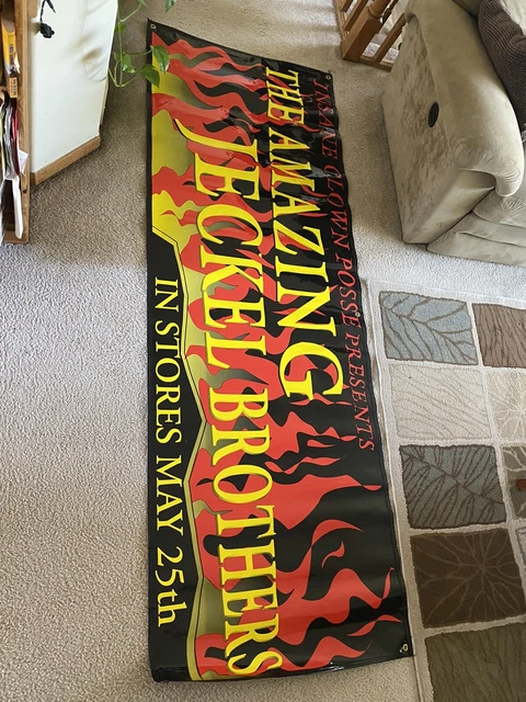 ICP Insane Clown Posse Rare Jeckel Brothers Vinyl Banner Psychopathic Poster 8ft ICP Insane Clown Posse Rare Jeckel Brothers Vinyl Banner Psychopathic Poster 8ft