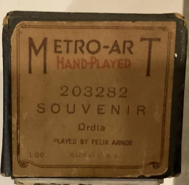 Metro-Art Piano Roll… Souvenir