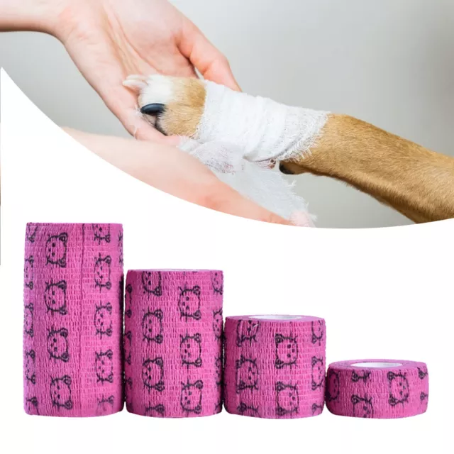4x Pet Horse Dog Cat Vet Cloth Wound Cohesive Bandage Self Adherent Wrap Tape