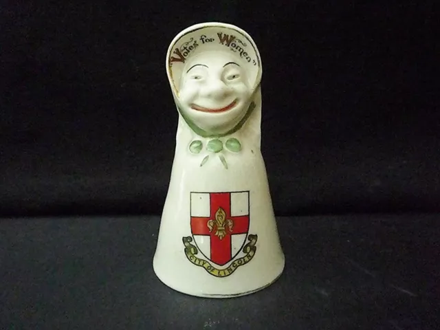 Carlton China Votes For Women Suffragette Bell Crested City of Lincoln. A/F Goss