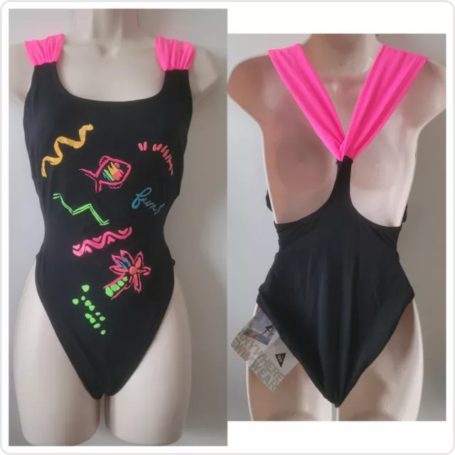 Vtg 80s Gitano Sand & Surf Collection Swim Suit French High Cut NWT 13/14