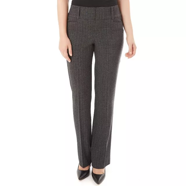 Womens Petite Short Size 2 2P Apt. 9 Dress Pants Bootcut Gray Black Charcoal NEW