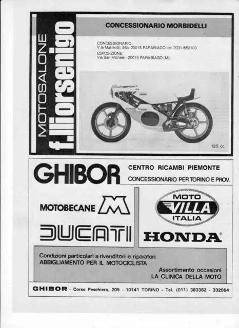 advertising Pubblicità -MOTO MORBIDELLI 125 GP 1977- MOTOGP  MOTOSPORT  EPOCA