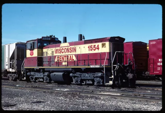 Original Rail Slide - WC Wisconsin Central 1554 Neenah WI 4-2-1989