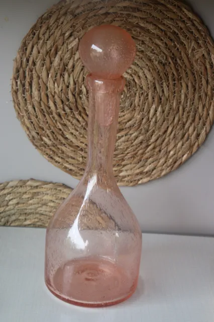 Ancienne carafe en verre bullée 33 cm ,Riom