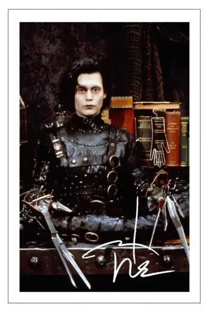 JOHNNY DEPP Signed Autograph PHOTO Fan Gift Print MOVIES EDWARD SCISSORHANDS