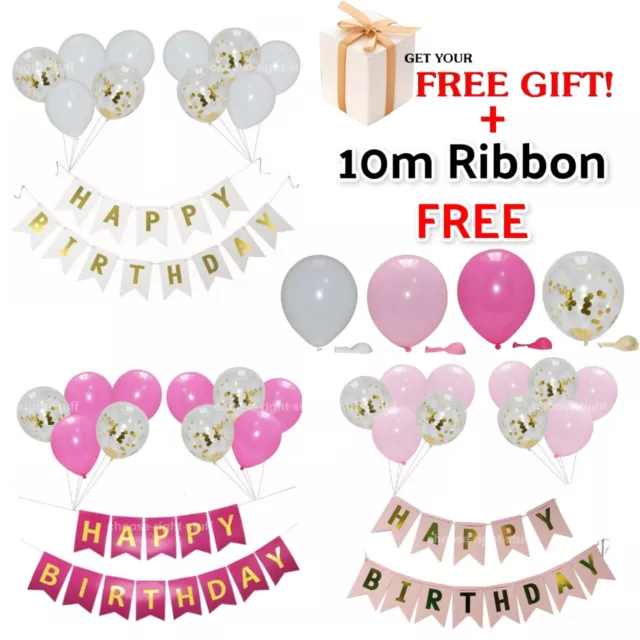 Happy Birthday Banner Wandbehang Fahnentuch Brief Folie Karte Party Deko Garland 2