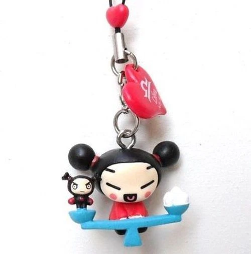 Pucca Bilancia -Tomy-Pucca Zodiac Con Danglers-Figure Da 2,5 A 3,5 Cm.