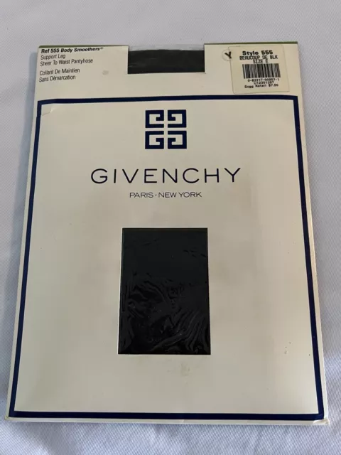 Vintage Black GIVENCHY Body Smoother Shimmery Bon Pantyhose size E 90’s Y2k