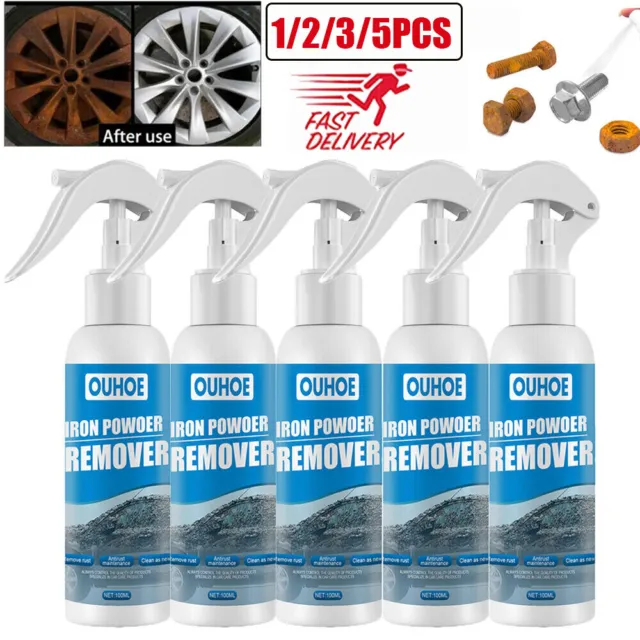 1-5X Car Rust Removal Spray, Car Iron Remover Spray,Iron Powder Remover for Car