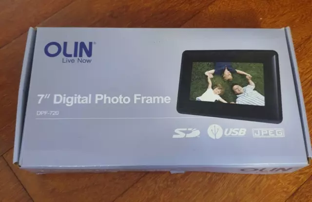 Olin 7" Digital Photo Frame Picture DPF-720 LCD JPEG 16:9 Black