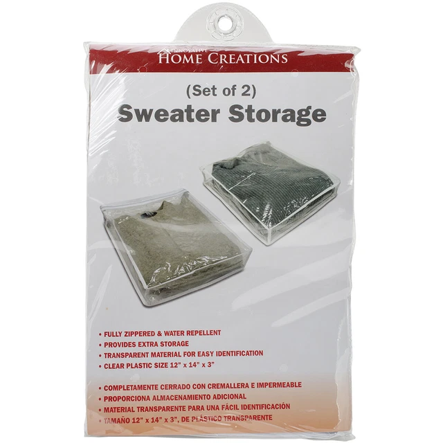 Paquete de 3 bolsas de almacenamiento de suéter innovadoras creaciones para el hogar 2/paquete-12""X14""X3"" -1326