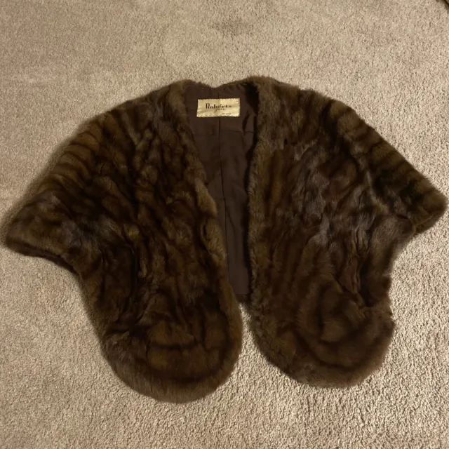 Vintage Robert’s Boston Genuine Real Fur capelet wrap shawl OS stole bridal